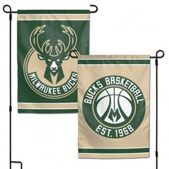 Milwaukee Bucks Flag 12x18 Garden Style 2 Sided - Special Order