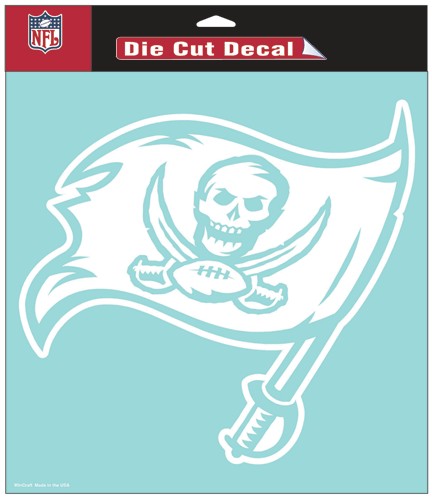 Tampa Bay Buccaneers Decal 8x8 Perfect Cut White - Special Order