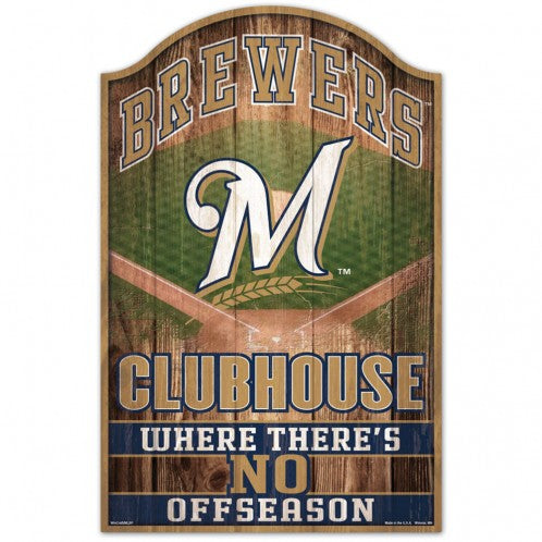 Milwaukee Brewers Sign 11x17 Wood Fan Cave Design - Special Order