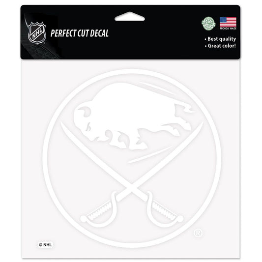 Buffalo Sabres Decal 8x8 Perfect Cut White - Special Order