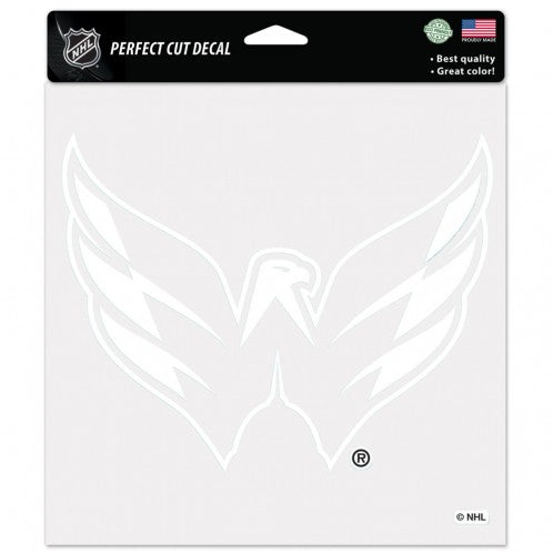 Washington Capitals Decal 8x8 Perfect Cut White - Special Order
