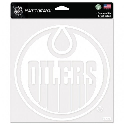 Edmonton Oilers Decal 8x8 Perfect Cut White - Special Order