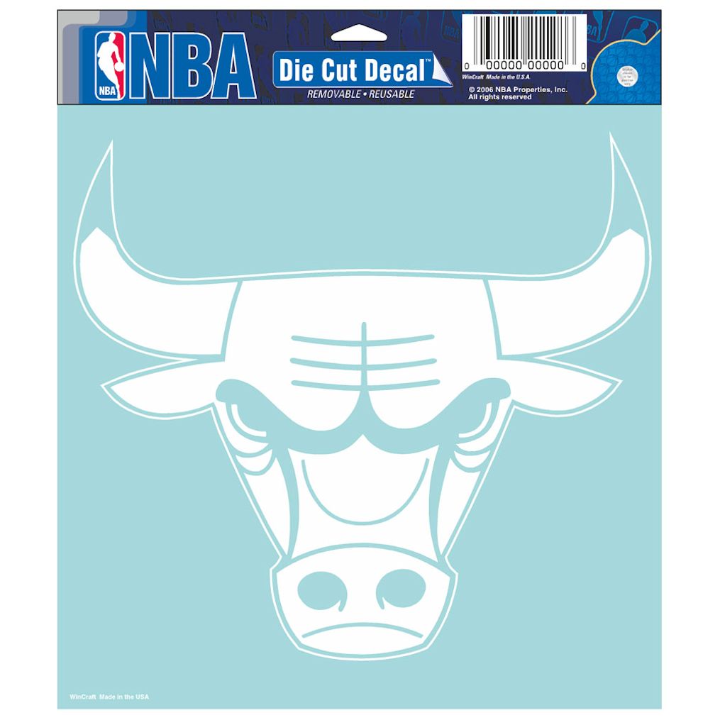 Chicago Bulls Decal 8x8 Die Cut White - Special Order