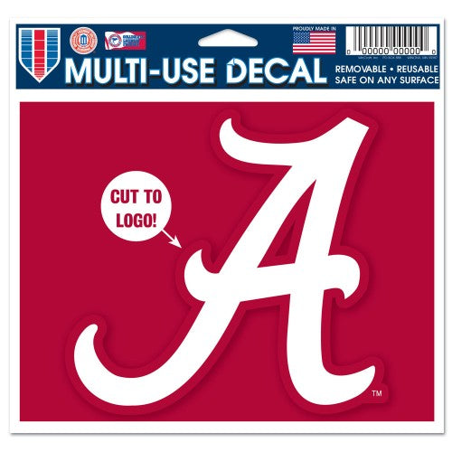 Alabama Crimson Tide Decal 5x6 Multi Use Color Cut to Logo