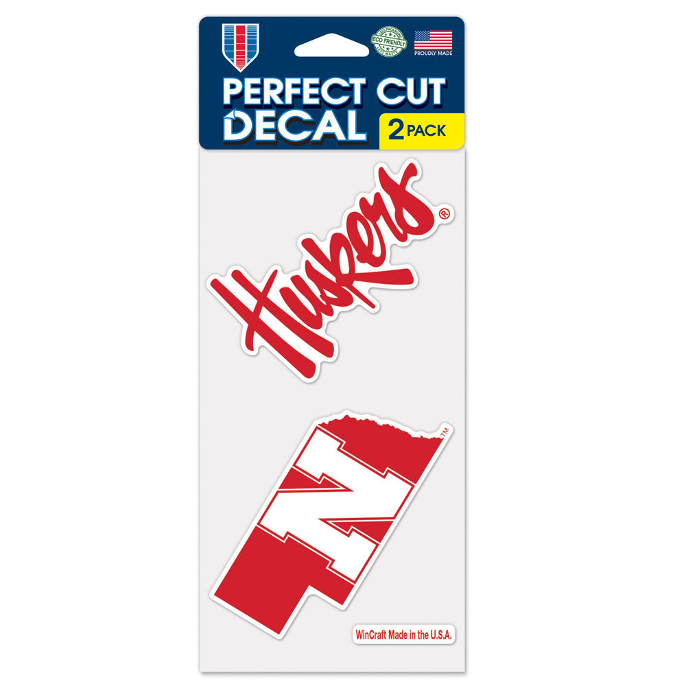 Nebraska Cornhuskers Set of 2 Die Cut Decals - Special Order