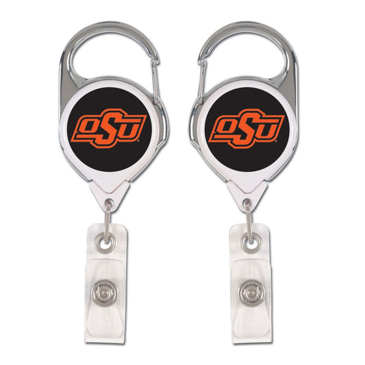Oklahoma State Cowboys Badge Holder Premium Retractable - Special Order