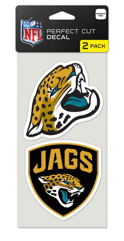 Jacksonville Jaguars Decal 4x4 Perfect Cut Set of 2 - Special Order