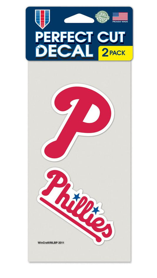 Philadelphia Phillies Decal 4x4 Perfect Cut Set of 2 - Special Order
