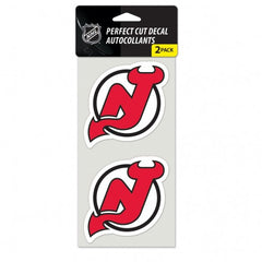 New Jersey Devils Decal 4x4 Perfect Cut Set of 2 - Special Order