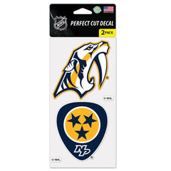 Nashville Predators Decal 4x4 Perfect Cut Set of 2 - Special Order