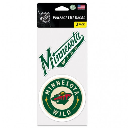 Minnesota Wild Decal 4x4 Perfect Cut Set of 2 - Special Order