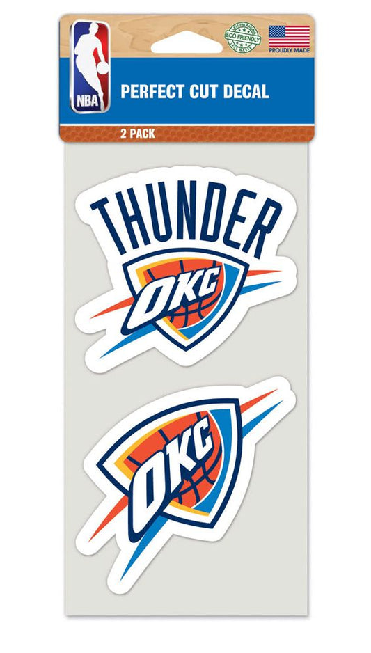 Oklahoma City Thunder Decal 4x4 Perfect Cut Set of 2 - Special Order