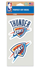 Oklahoma City Thunder Decal 4x4 Perfect Cut Set of 2 - Special Order