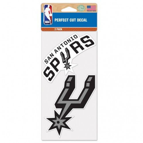 San Antonio Spurs Decal 4x4 Perfect Cut Set of 2 - Special Order