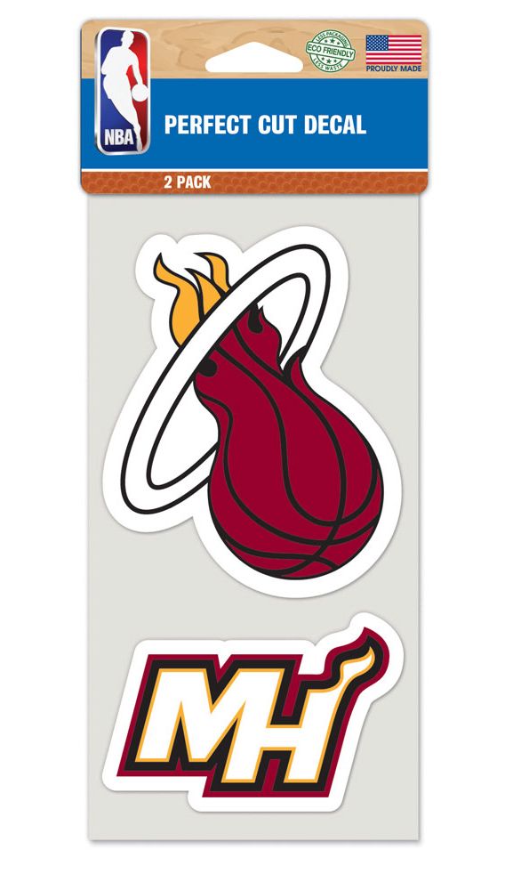 Miami Heat Decal 4x4 Perfect Cut Set of 2 - Special Order