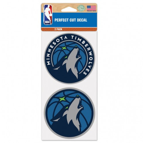 Minnesota Timberwolves Decal 4x4 Perfect Cut Set of 2 - Special Order