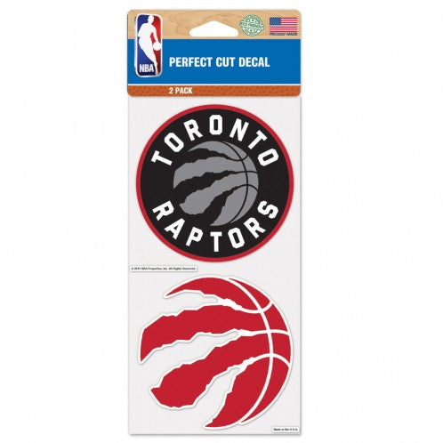 Toronto Raptors Decal 4x4 Perfect Cut Set of 2 - Special Order
