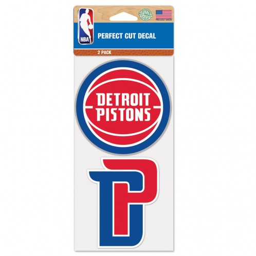 Detroit Pistons Decal 4x4 Perfect Cut Set of 2 - Special Order