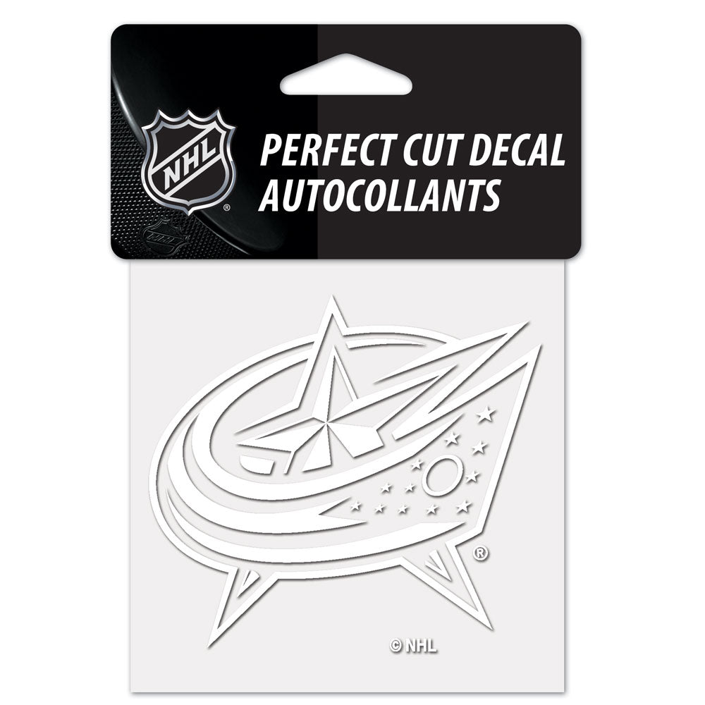 Columbus Blue Jackets Decal 4x4 Perfect Cut White - Special Order