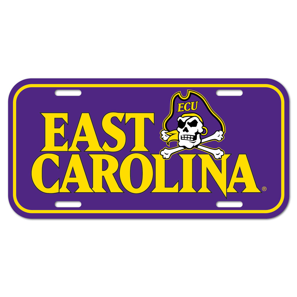 East Carolina Pirates License Plate Plastic - Special Order