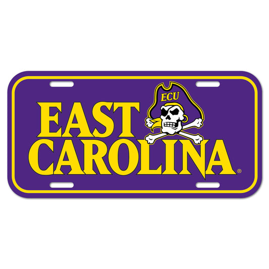 East Carolina Pirates License Plate Plastic - Special Order