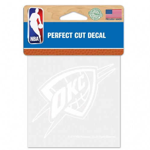 Oklahoma City Thunder Decal 4x4 Perfect Cut White - Special Order