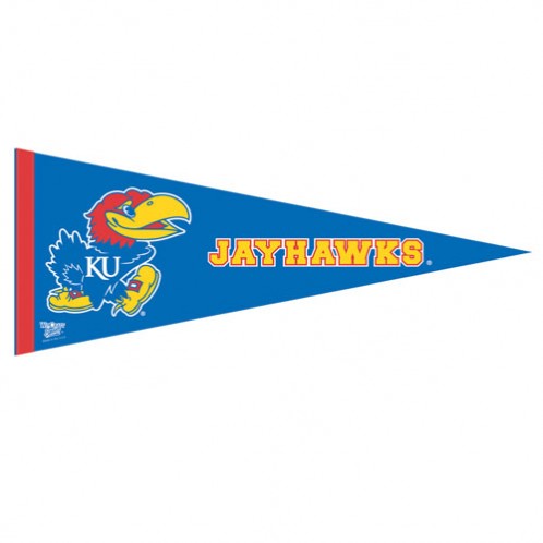 Kansas Jayhawks Pennant 12x30 Premium Style - Special Order