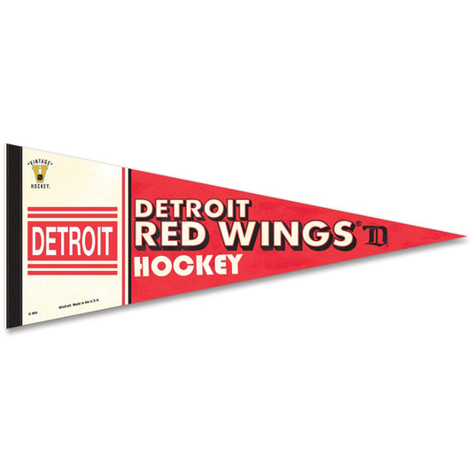 Detroit Red Wings Pennant 12x30 Premium Style Vintage Design - Special Order