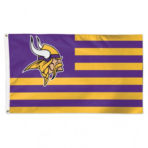 Minnesota Vikings Flag 3x5 Deluxe Americana Design - Special Order