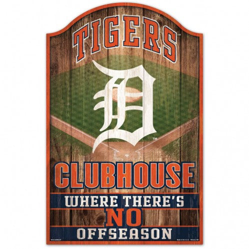 Detroit Tigers Sign 11x17 Wood Fan Cave Design - Special Order