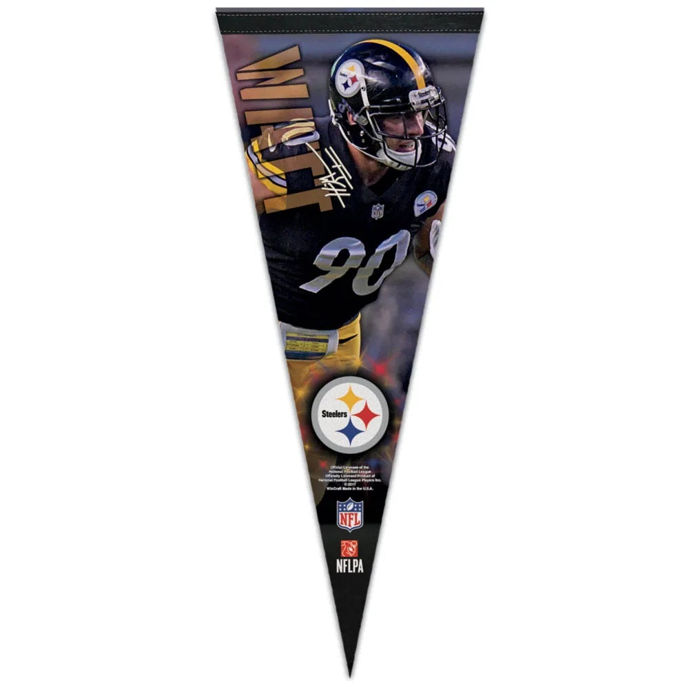 Pittsburgh Steelers Pennant 12x30 Premium Style TJ Watt Alternate - Special Order