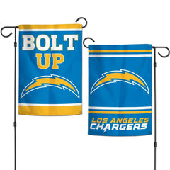 Los Angeles Chargers Flag 12x18 Garden Style 2 Sided Slogan Design