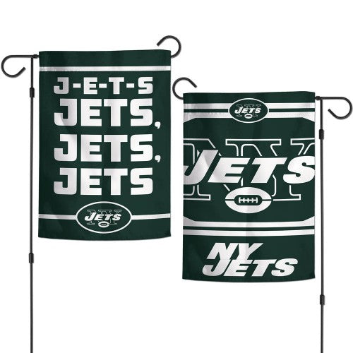New York Jets Flag 12x18 Garden Style 2 Sided Slogan Design - Special Order