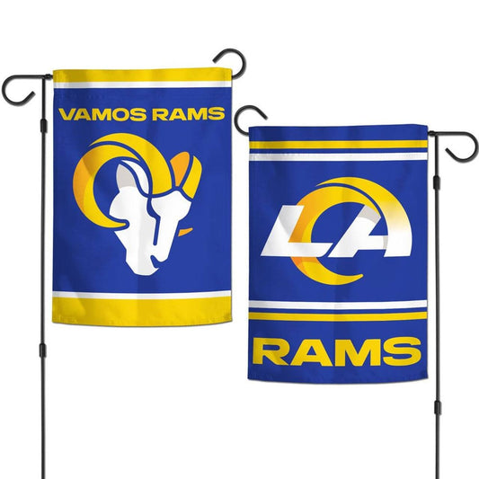 Los Angeles Rams Flag 12x18 Garden Style 2 Sided Slogan