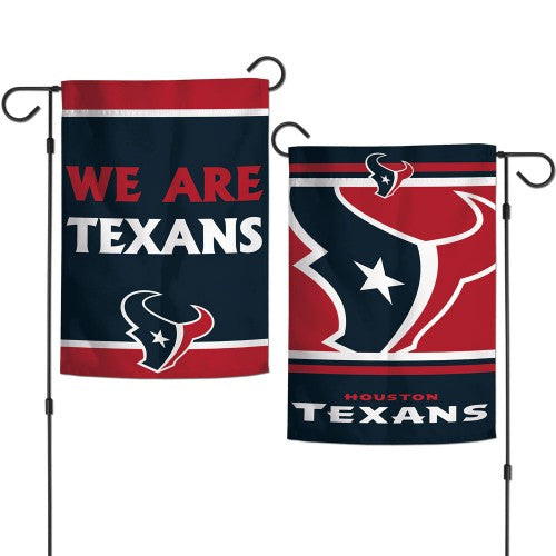 Houston Texans Flag 12x18 Garden Style 2 Sided Slogan Design - Special Order