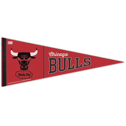 Chicago Bulls Pennant 12x30 Premium Style Hardwood Design - Special Order