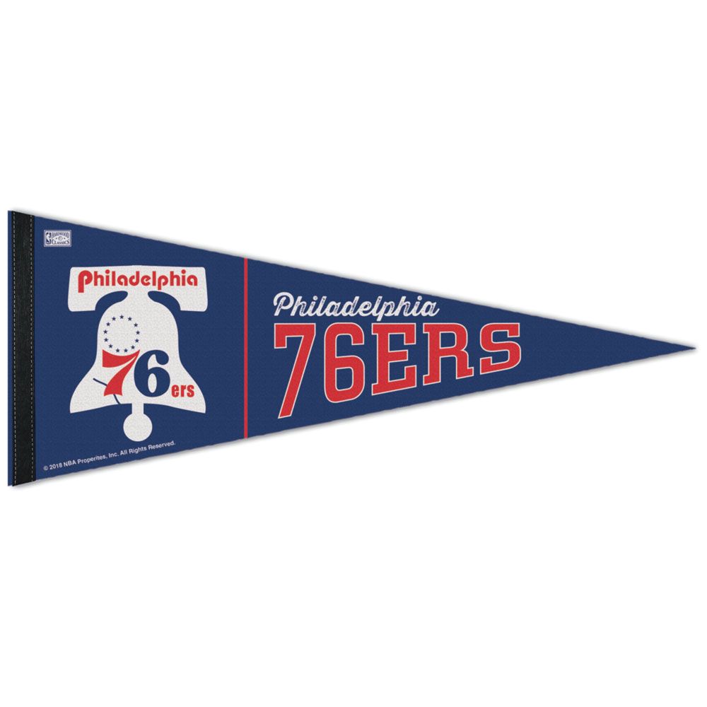 Philadelphia 76ers Pennant 12x30 Premium Style Hardwood Classic Design - Special Order