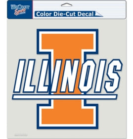 Illinois Fighting Illini Decal 8x8 Die Cut Color - Special Order