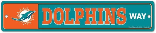 Miami Dolphins Sign 3.75x19 Plastic Street Style - Special Order