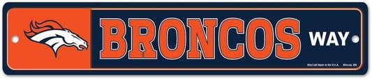 Denver Broncos Sign 3.75x19 Plastic Street Style - Special Order