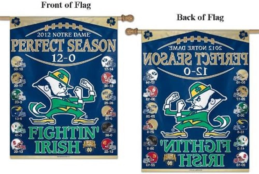 Notre Dame Fighting Irish Banner 27x37 Vertical 2012 Perfect Season