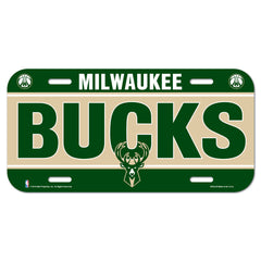 Milwaukee Bucks License Plate Plastic - Special Order