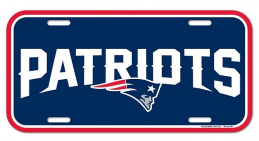 New England Patriots License Plate Plastic