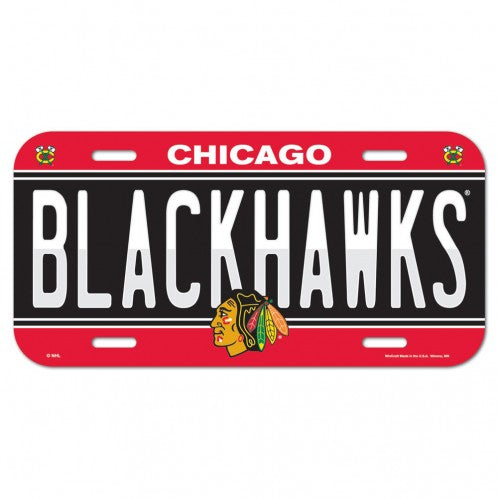 Chicago Blackhawks License Plate Plastic - Special Order