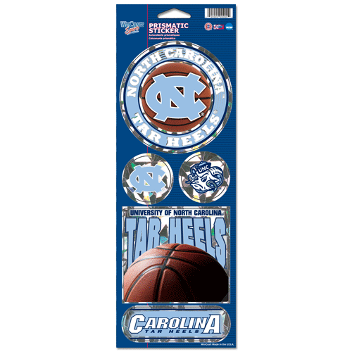 North Carolina Tar Heels Decal 4x11 Die Cut Prismatic Style