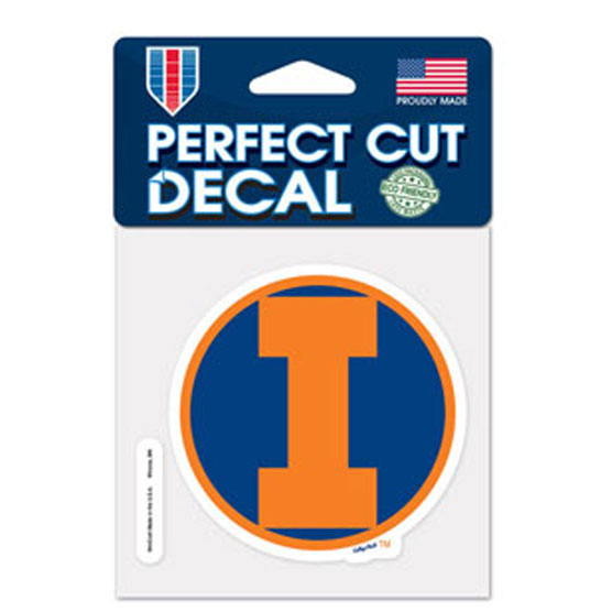 Illinois Fighting Illini Decal 4x4 Perfect Cut Color Alternate - Special Order