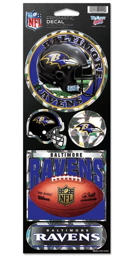 Baltimore Ravens Decal 4x11 Die Cut Prismatic Style