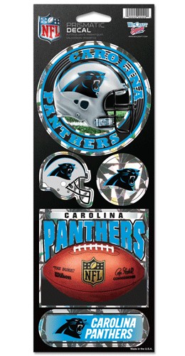 Carolina Panthers Decal 4x11 Die Cut Prismatic Style
