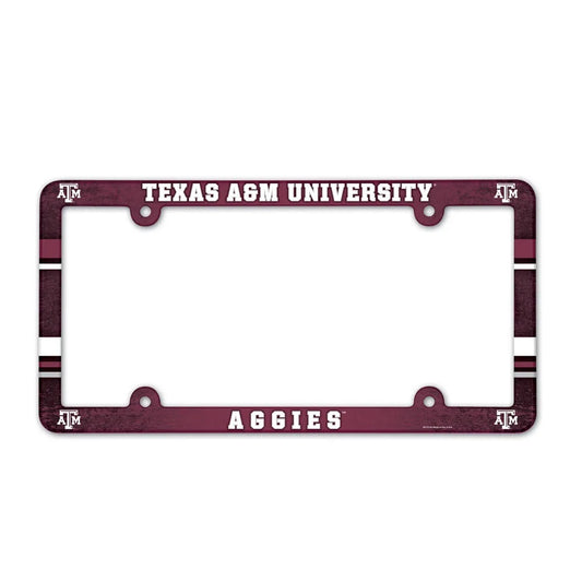 Texas A&M Aggies License Plate Frame Plastic Full Color Style - Special Order