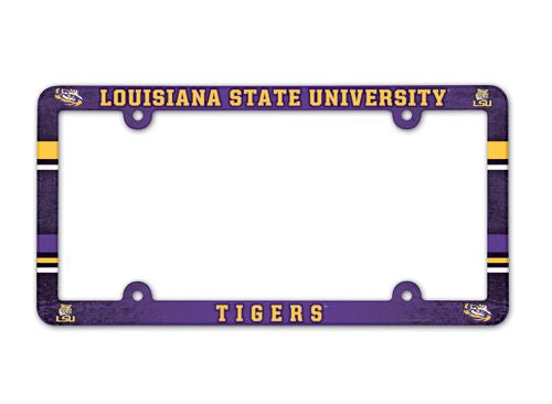 LSU Tigers License Plate Frame Plastic Full Color - Special Order